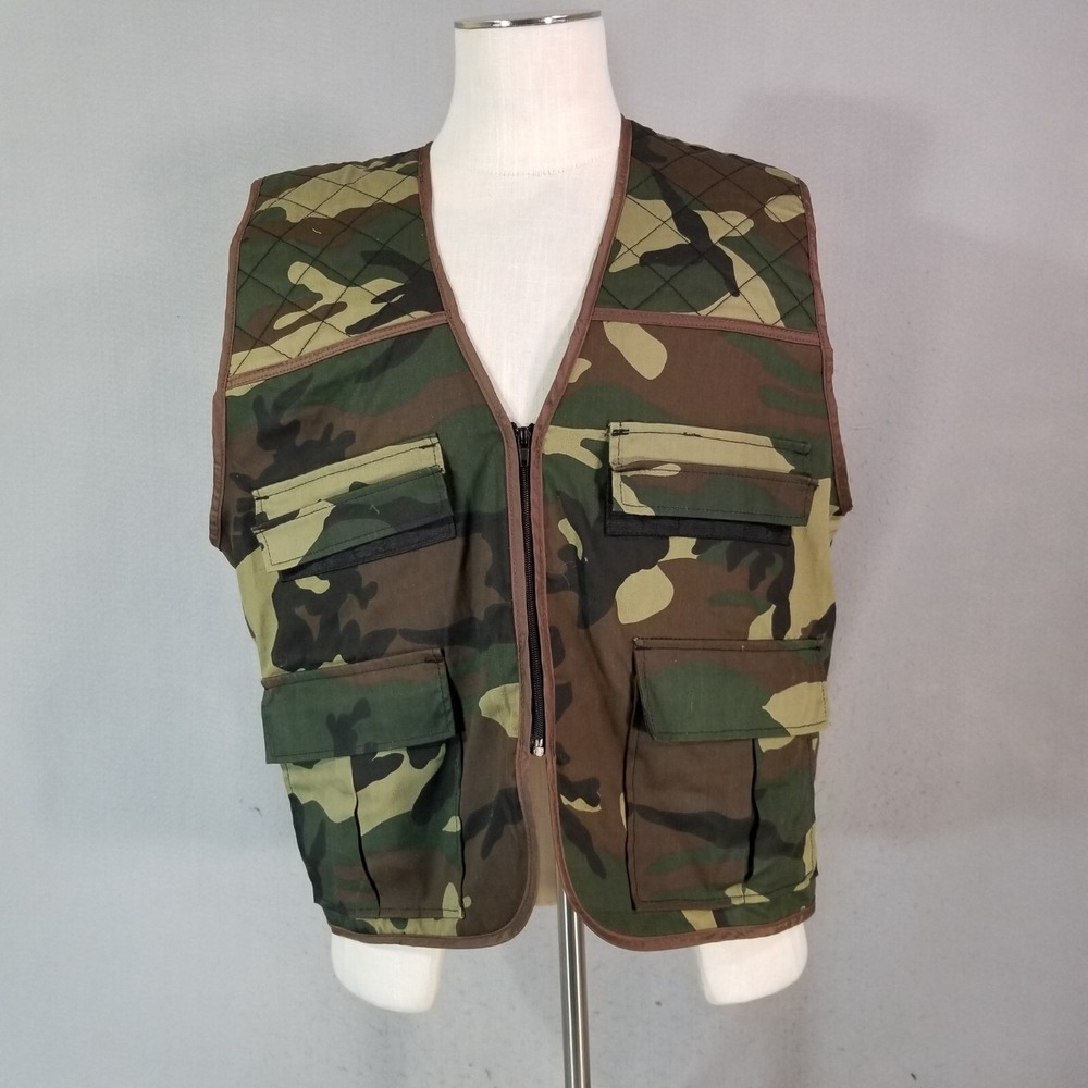 Northwest Territory Hunting Vest Men Large Camo Camouflage Pockets Utility Zip